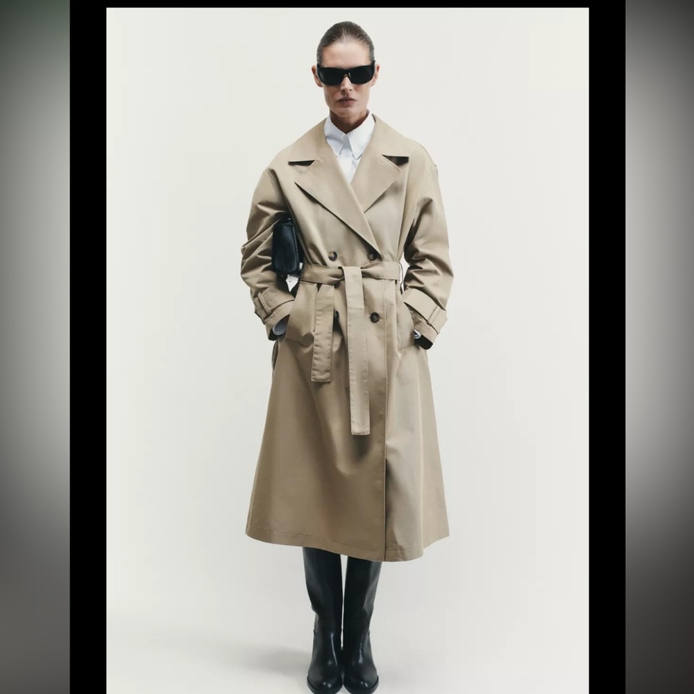 Zara long trench coat, - Picture 3 of 4